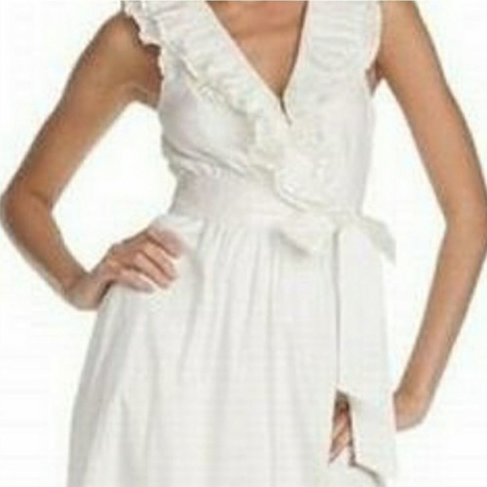 Max & Cleo White Dress with Ruffles (12) - Picture 2 of 9